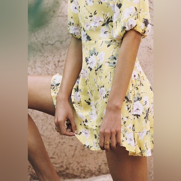 Faithfull the brand / Jeanette floral mini ruffle yellow pomeline floral XS - Picture 3 of 10